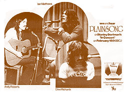 Plainsong advert from the Sounds music newspaper for the BBC's 'In Concert' programme in February 1973.   CLICK FOR LARGER IMAGE